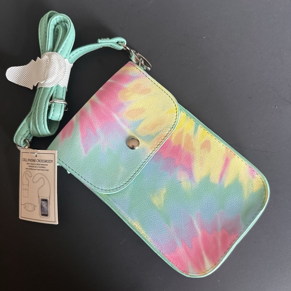 Madden Girl Floral Cell 2 Pocket Crossbody Hibiscus Birds of Paradise Bag NEW